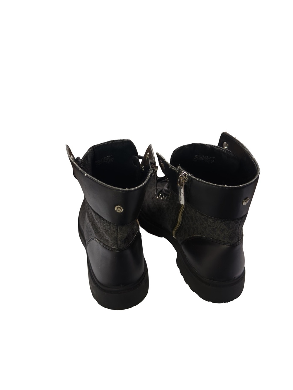 Michael Kors Combat Boots Black Logo Lace Up Zip Women’s Size 9 Casual - Picture 3 of 9